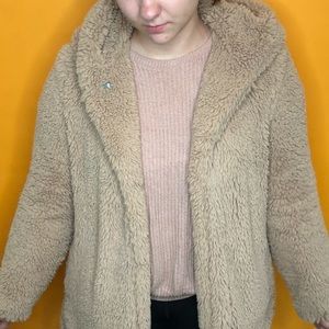 Tan Fuzzy Coat